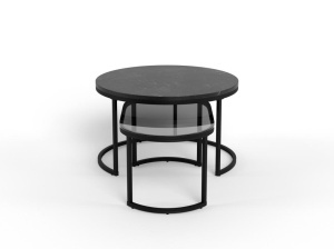 Set 2 piese Masute de cafea Spiro, Negru, 42x70x70 cm - Img 6