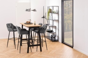 Set 2 piese Scaune de bar Brooke, Gri, 104x52x53 cm