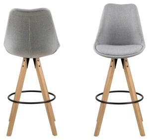 Set 2 piese Scaune de bar Dima, Gri, 111.5x48.5x55 cm - Img 3