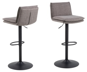 Set 2 piese Scaune de bar Flynn V2, Gri, 107x44x53 cm - Img 2