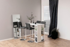 Set 2 piese Scaune de bar Sylvia V2, Gri, 115x41.5x52 cm