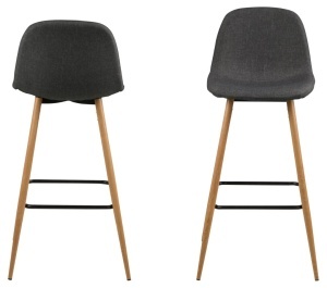 Set 2 piese Scaune de bar Wilma, Gri, 101x46.6x51 cm - Img 4