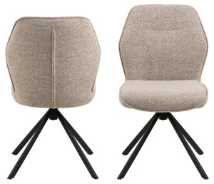 Set 2 piese Scaune dining Aura, Bej, 88.5x51x61.5 cm - Img 4