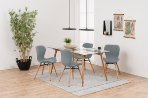 Set 2 piese Scaune dining Batilda -A1, Gri, 82.5x47x53 cm - Img 3