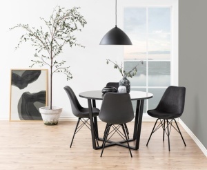 Set 2 piese Scaune dining Eris V1, Gri, 85.5x48.5x54 cm - Img 2