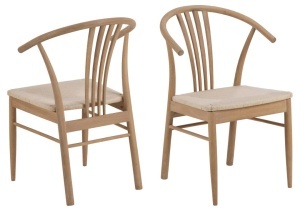 Set 2 piese Scaune dining I_York, Alb, 83x54x54 cm - Img 3