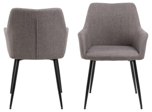 Set 2 piese Scaune dining Lizzy, Gri, 85x59x59 cm - Img 4