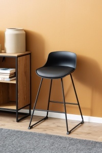 Set 2 piese Scaune inalte Tina, Negru, 84x50x49 cm