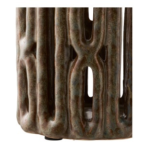 Set 2 piese Suporturi pentru lumanari, Maro, 12.5x12.5x14.5 cm