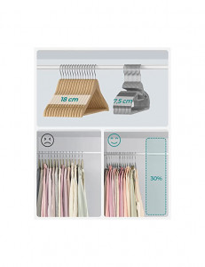 Set 20 umerase din plastic, Songmics, grosime de 0,5 cm, Gri, CRP41G - Img 5