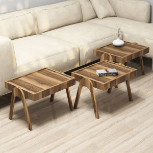 Set 3 Masute Auxiliara Roma Walnut - Img 2