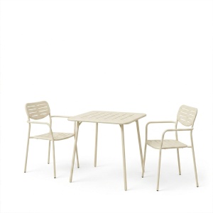Set 3 piese masa si scaune gradina, Deraby, Bej, 70x70x73 cm - Img 2