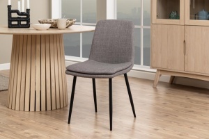 Set 4 piese Scaune dining Becca, Gri, 85.5x46x55 cm