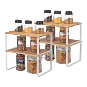 Set 4 rafturi bucatarie, Bystro, Songmics, Galben, 29.7x19.5x15.5 cm