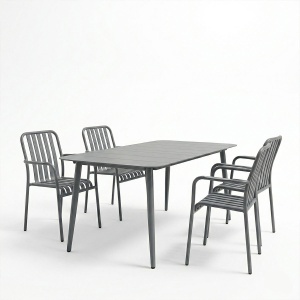 Set 5 masa si scaune gradina, Heven Vista, Antracit, 80x150x72 cm - Img 2