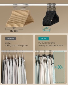 Set 50 buc. Umerase Songmics Negru 43.5x22.5x0.6 cm - Img 4
