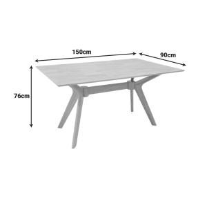 Set 7 bucati masa si scaune dining, Raffles, Natural, 90x150x76 cm - Img 9
