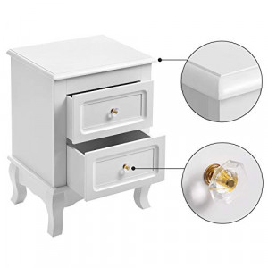 Set de 2 noptiere, Vasagle, Alb, 30x38x52 cm - Img 5