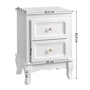 Set de 2 noptiere, Vasagle, Alb, 30x38x52 cm - Img 4