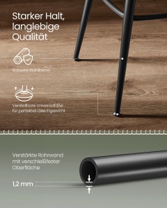 Set de 2 scaune de bar Vasagle Verde 54x54x90.5 cm - Img 6