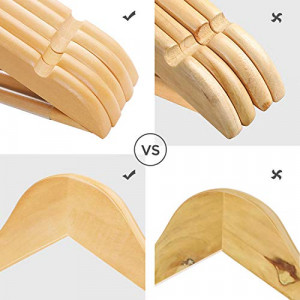 Set de 20 umerase din lemn, Songmics, Natural, 44.5x1.2x23 cm - Img 6