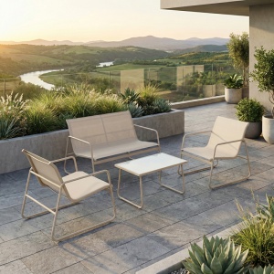 Set de gradina 4 buc. Veranda, Bej, 110x74x75 cm