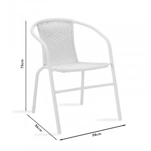 Set de gradina masa si scaune 3 bucati Watson-Obbi plastic PE maro-metal 70x70x70cm - Img 4