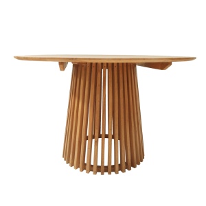 Set dining Elaiza-Kenda, Pako World, 5 piese, Bej-Natural, 120x120x75 cm - Img 6