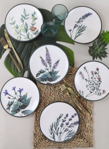 Set farfurii din ceramică pentru desert, 6 bucati Ceramic wave Alb 20x20x20 cm - Img 3