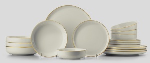 Set farfurii servire, 16 bucati Golcych Zenmetis Multicolor 27x27x2.5 cm - Img 3