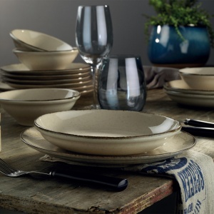 Set farfurii servire, 24 bucati TradeShow Maro 25x25x3 cm - Img 2