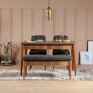 Set Masa Scaune Vina 1053 - Antracit, Walnut - Img 1