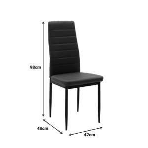 Set masa si scaune 3 buc Manka-Parker Negru 80x80x77 cm - Img 7