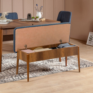 Set Masa si Scaune 4 Piese Vina 1048 - Albastru, Walnut - Img 8