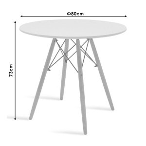 Set masa si scaune dining 3 buc. Julita, Alb, 80x80x82 cm - Img 6