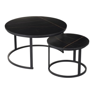 Set Masuta de cafea 2 buc Solme I Carbune 80x80x45 cm - Img 3