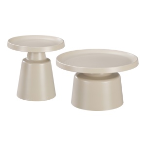 Set masute de cafea, 2 buc, Ginoze, Pako, Cappuccino 70x70x38 cm - Img 2