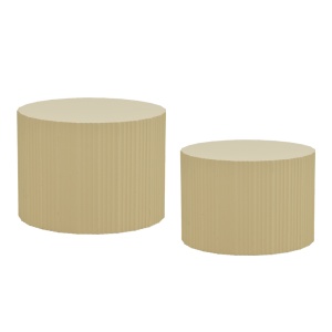Set masute de cafea, 2 buc, Ponty, Pako, Crem 50x50x37 cm - Img 2