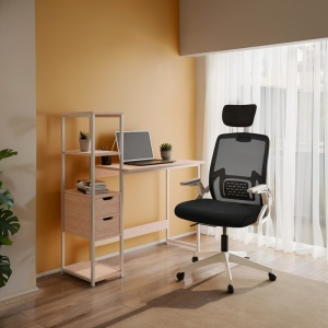 Set mobilier studenti birou si scaun de birou 2 buc Gloryn Pako World Negru 80x37x123 cm - Img 2