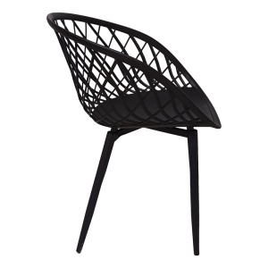 Set mobilier sufragerie 5 piese Ezra, Negru, 80x80x75 cm - Img 8