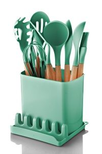 Set ustensile de bucatarie 13 bucati C-SLC1301 Verde 17x11x15.5 cm - Img 3