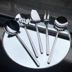 Set ustensile servire 5 bucati Allegra Argintiu 23.5x23.5x4 cm