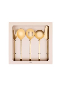 Set ustensile servire 5 bucati CKB0255 Auriu 25.5x25.5x3 cm - Img 3