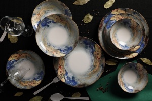 Set vesela de masa (24 bucati) GBSATN24Y4101615 Alb 25x25x2 cm - Img 3
