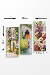 Tablou, 3 bucati MDF0011 Multicolor 20x50x3 cm - Img 2