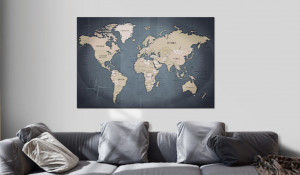 Tablou din plută - Shades of Grey [Cork Map] 60x40 cm - Img 2