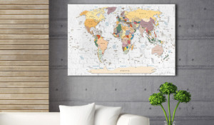Tablou din plută - World's Walls [Cork Map] 120x80 cm - Img 2