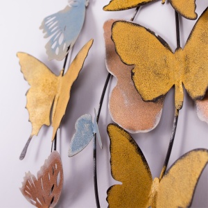 Tablou metalic Butterflies Multicolor 105x8x57 cm - Img 4