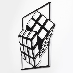 Tablou metalic Rubik's Negru 64x69 cm - Img 3