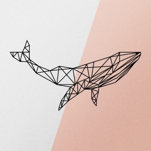Tablou metalic Whale Negru 56x31 cm - Img 5